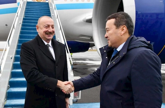 İlham Əliyev Qazaxıstana getdi