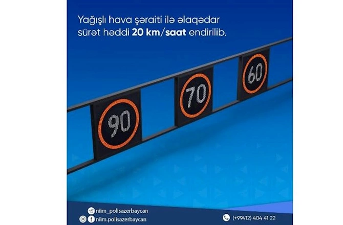 Bu yollarda sürət həddi endirildi Bu yollarda sürət həddi endirildi