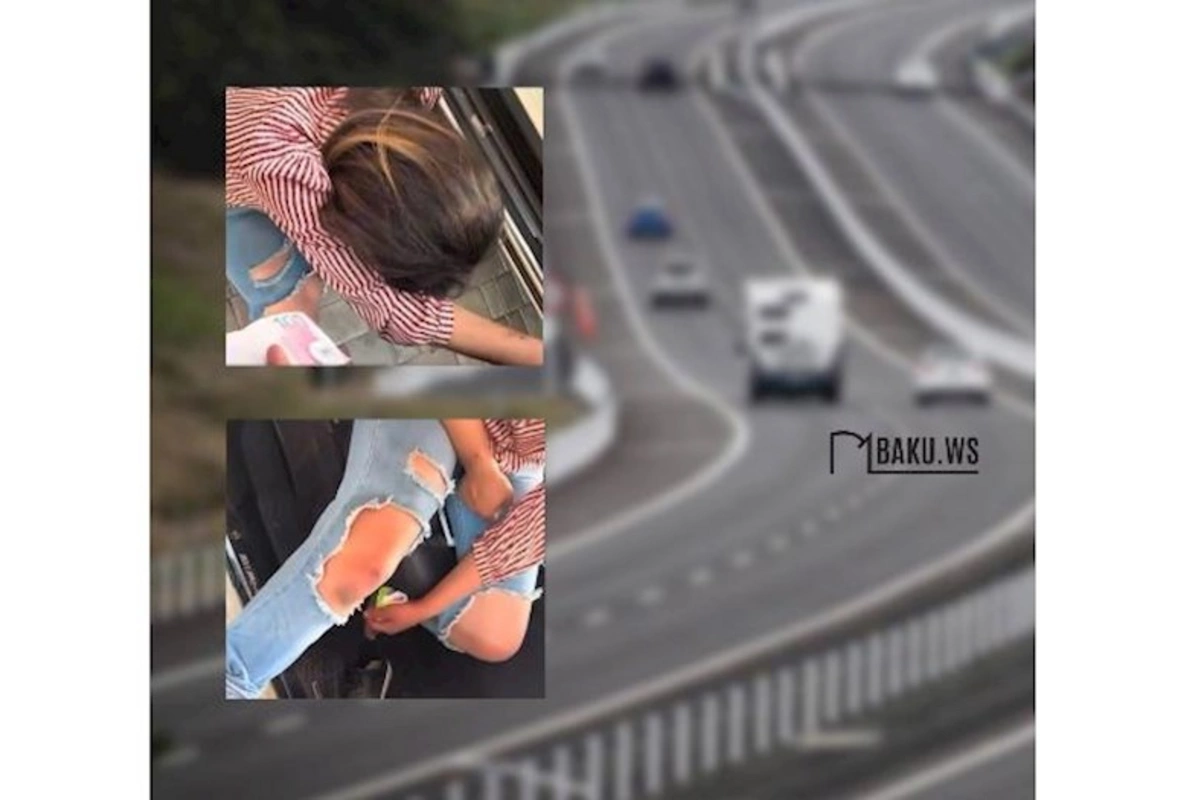 Bakıda xanım özünü maşınların altına ataraq pul qazanır? — VİDEO