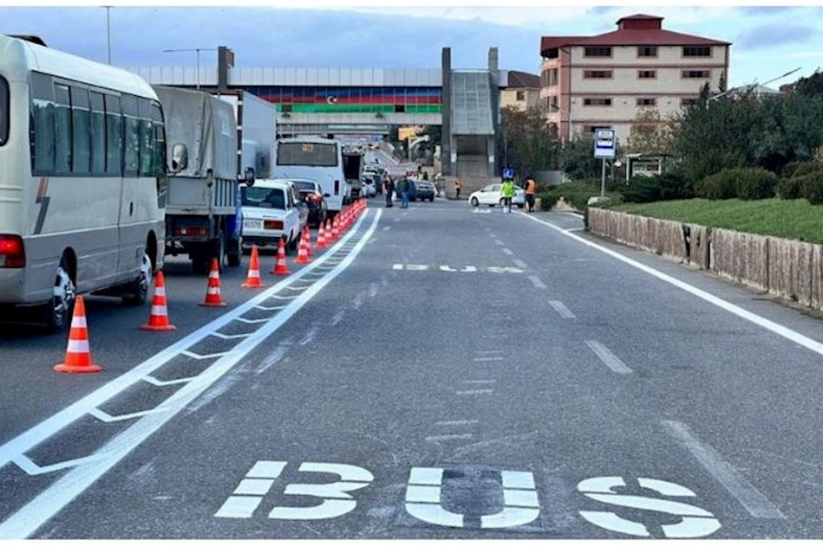 Bakı-Sumqayıt yolunda avtobus zolağı çəkilir