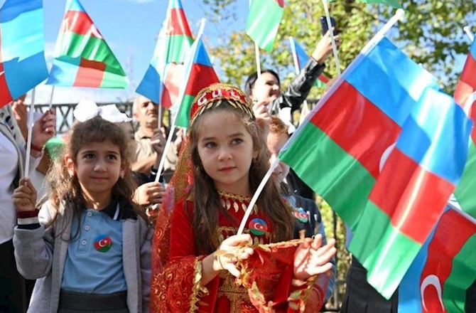 Laçında “Bayraq yürüşü” — FOTOLAR