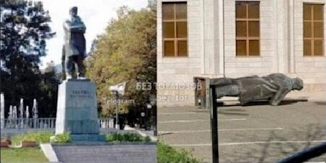 Xankəndidəki bu abidə söküldü — FOTO