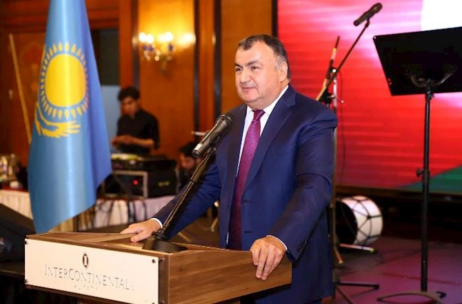 Qazaxıstanda Zəfər Günü münasibətilə tədbir keçirildi — FOTOLAR