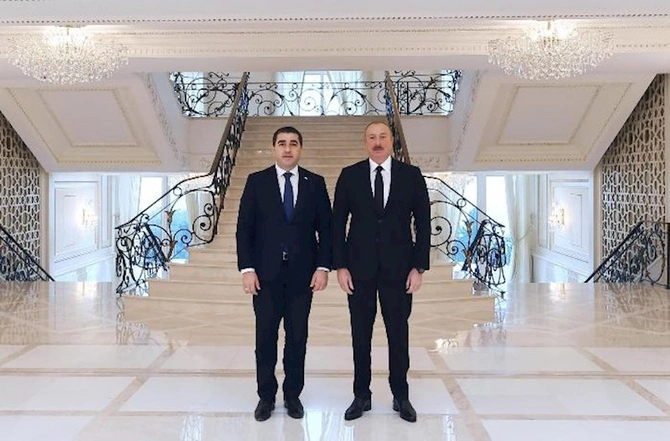 Prezident Gürcüstan parlamentinin sədrini qəbul etdi