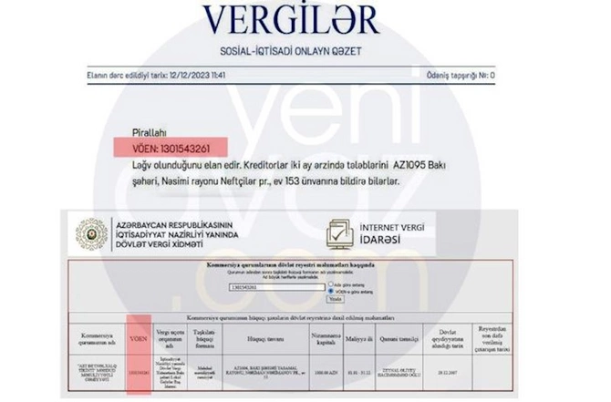 Rövnəq Abdullayevin qudasının direktor olduğu şirkət ləğv edilir?