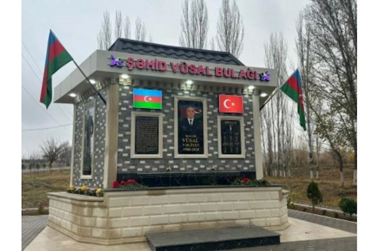 Şəhid Mayor Vüsal Vəliyev bulağının açılışı olub — FOTOLAR
