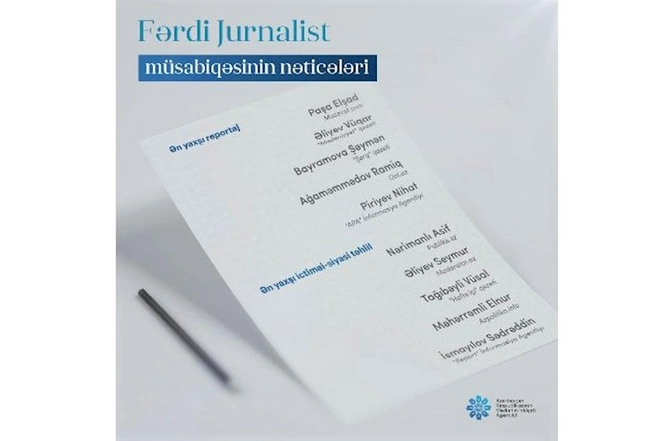 MEDİA “Fərdi jurnalist müsabiqəsi”nin nəticələrini açıqladı — SİYAHI MEDİA “Fərdi jurnalist müsabiqəsi”nin nəticələrini açıqladı — SİYAHI