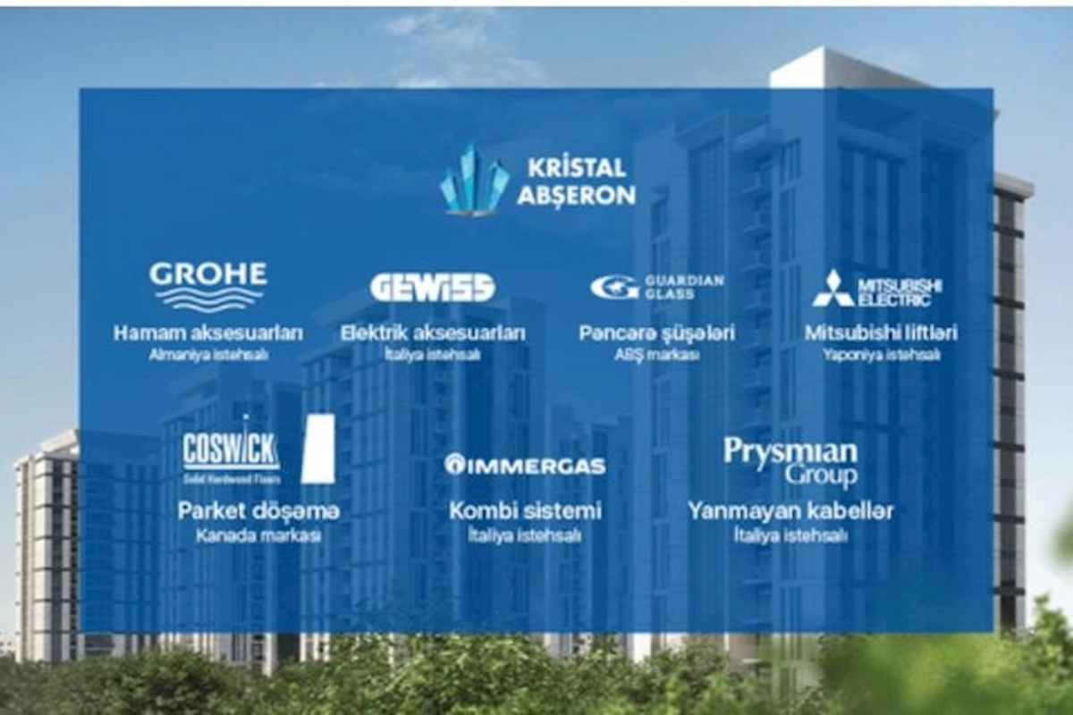 Məşhur inşaat materialları ilə təmirli mənzillər sərfəli şərtlərlə “Kristal Abşeron”da