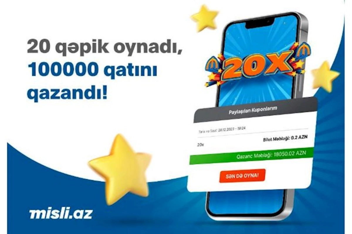 “ePoz-Qazan”da 20 qəpiyə 20 min manat uduldu