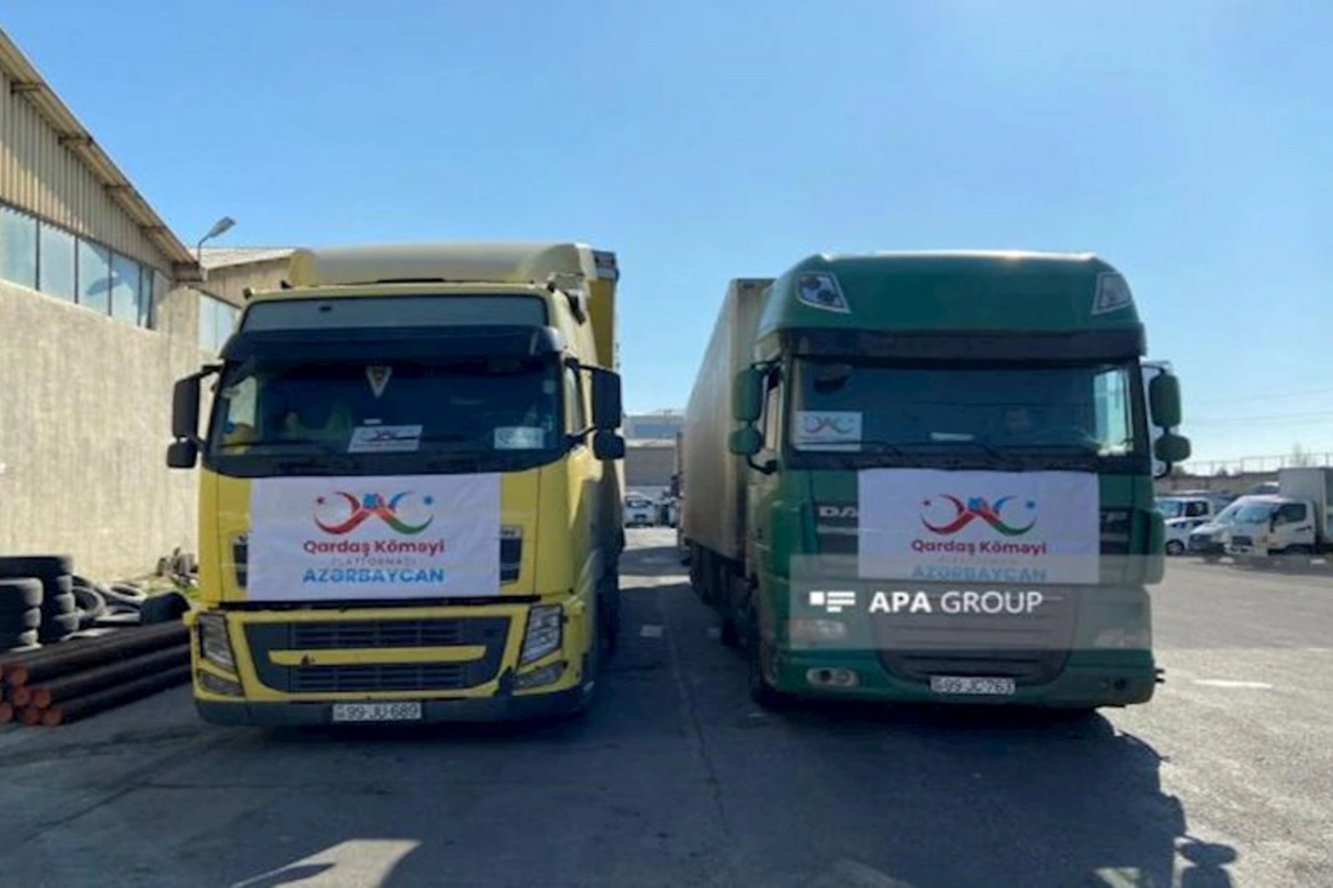 Gəncə Şəhər İcra Hakimiyyəti Türkiyəyə 20 ton yardım göndərib - FOTO