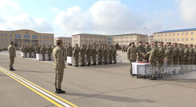 Naxçıvanda gənc əsgərlərin andiçmə mərasimi keçirildi — FOTO