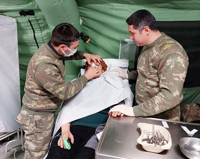 Hərbi tibb personalımızın Kahramanmaraşda fəaliyyəti davam edir — FOTO