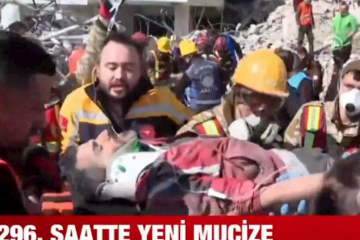 Zəlzələnin 296-cı saatında möcüzə: 3 nəfər xilas edildi — VİDEO
