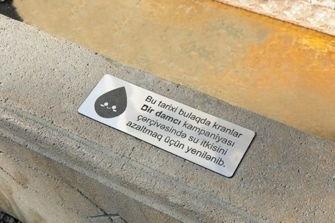 Bakının məşhur bulağında su kranları yenilənib — FOTO Bakının məşhur bulağında su kranları yenilənib — FOTO