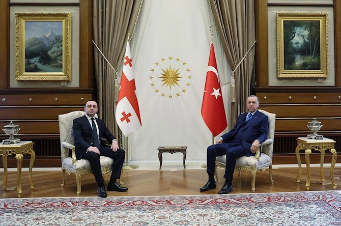 Ərdoğan Qaribaşvilini qəbul etdi — FOTO