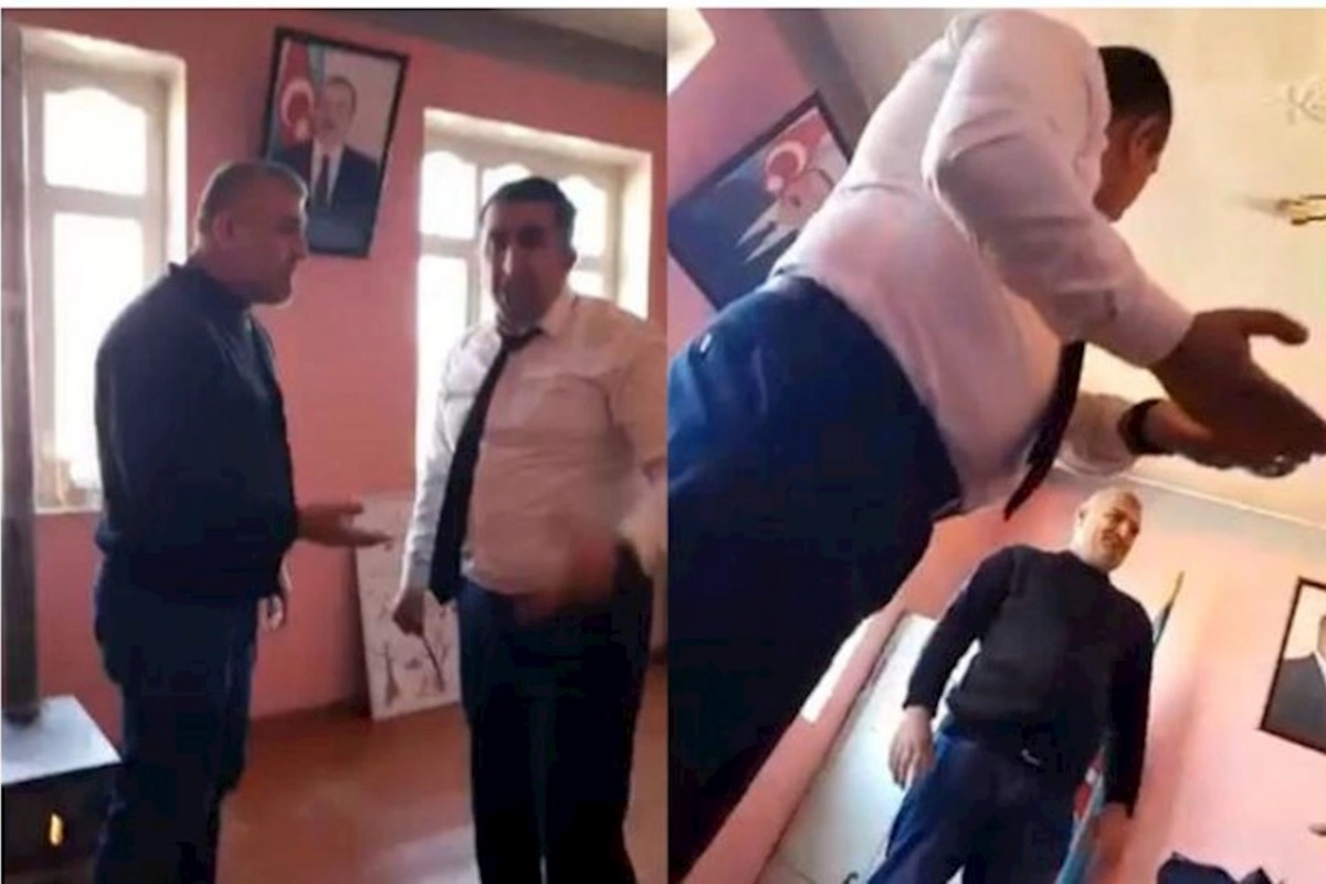 Biləsuvarda məktəb direktoru ilə müəllim arasında insident yaşandı — VİDEO