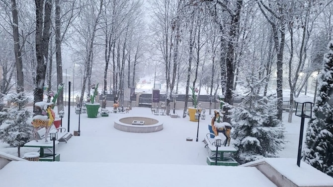 Şuşaya güclü qar yağıb — FOTOLAR