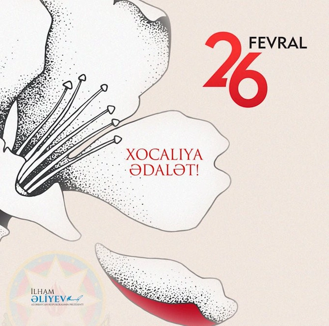 Prezident Xocalı soyqırımı ilə bağlı paylaşım edib — FOTO