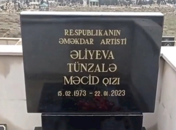 Tünzalə Əliyevanın məzar daşı qoyuldu — FOTO