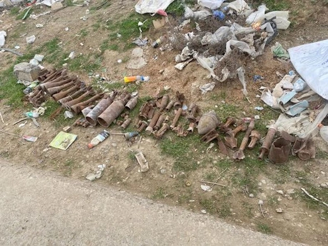 Binəqədidə hərbi sursat aşkarlanıb — FOTO/VİDEO