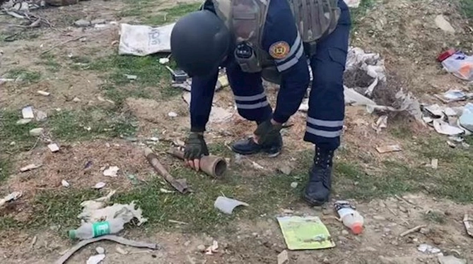 Binəqədidə hərbi sursat aşkarlanıb — FOTO/VİDEO