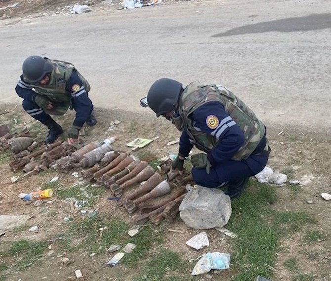 Binəqədidə hərbi sursat aşkarlanıb — FOTO/VİDEO