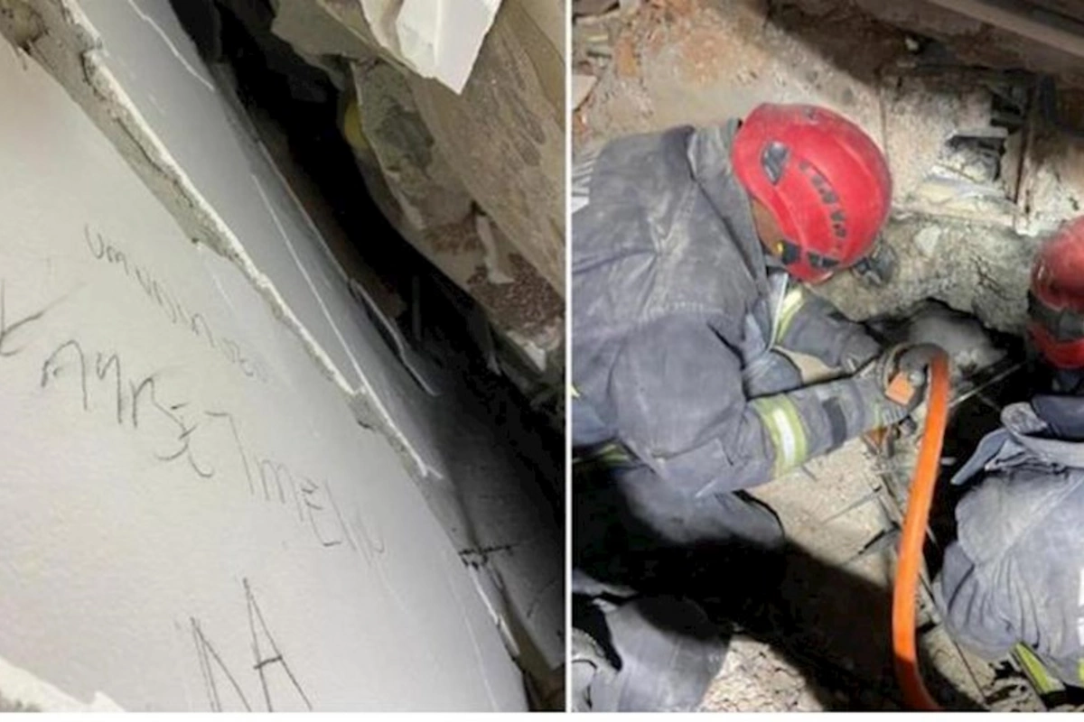 64 saat sonra xilas edilən gəncin divara yazdığı yazı hər kəsi ağlatdı — VİDEO/FOTO