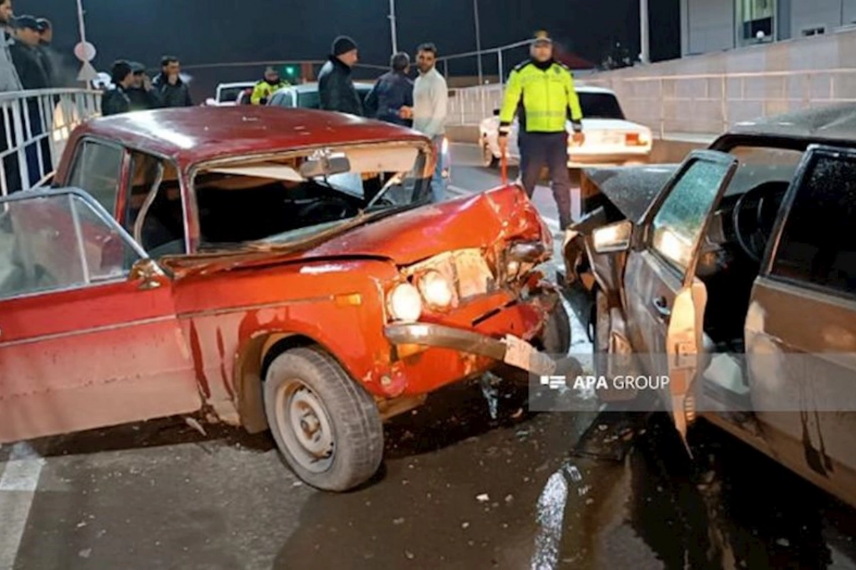 Tovuzda zəncirvari qəza olub, xəsarət alanlar var — FOTO