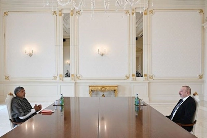 Prezident Nobel sülh mükafatı laureatı Kailaş Satyartini qəbul edib — FOTO