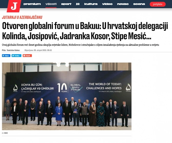 X Qlobal Bakı Forumu dünya mediasının diqqət mərkəzində