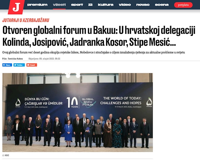 X Qlobal Bakı Forumu dünya mediasının diqqət mərkəzində