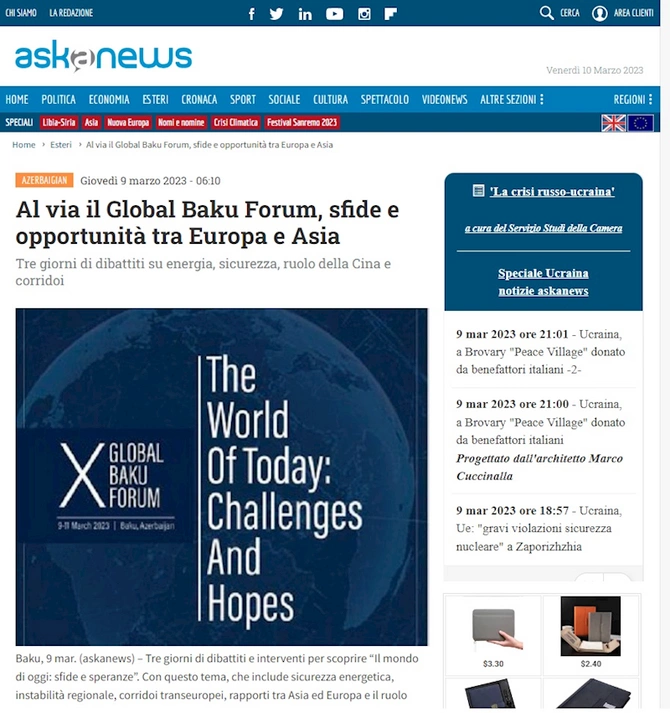 X Qlobal Bakı Forumu dünya mediasının diqqət mərkəzində