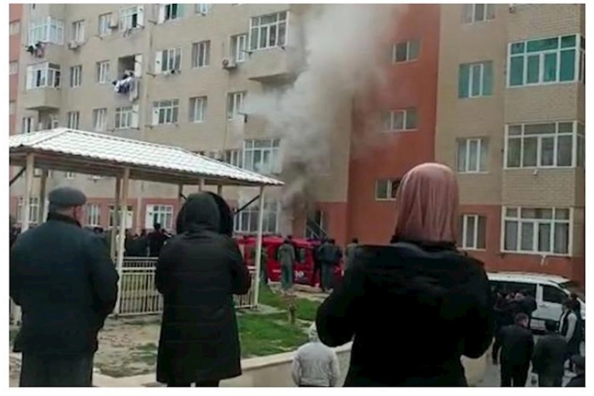 “Qobu Park-1” yaşayış massivində yanğın başlayıb — VİDEO