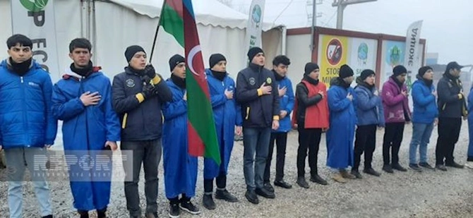 Şuşada Novruz tonqalı qalanıb, aksiya bayram əhvali-ruhiyyəsi ilə davam edir — YENİLƏNİB (FOTO/VİDEO)
