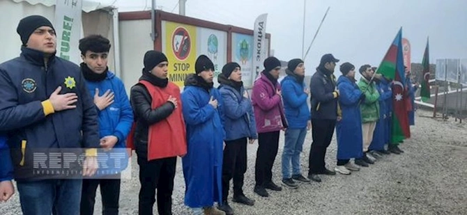 Xankəndi-Laçın yolunda ekoaksiyanın 99-cu günü: Etirazçılar tələblərini irəli sürürlər — FOTO