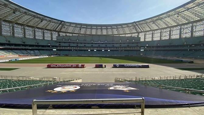 Bakı Olimpiya Stadionu bayraqlarla bəzədilir — FOTOLAR