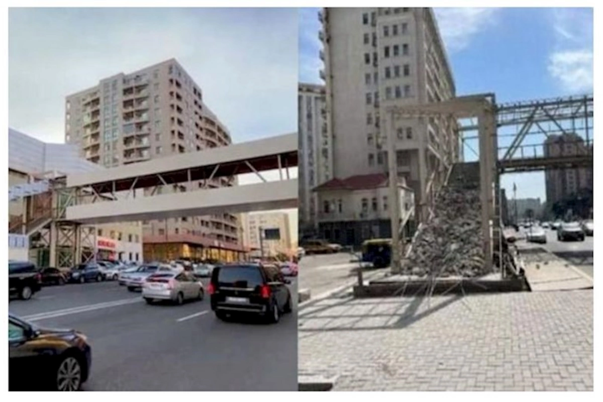 Bakıda gözlənilmədən sökülən piyada keçidinin məsuliyyətini hansı qurum daşıyacaq? — Böyük vəsait xərclənmişdi...