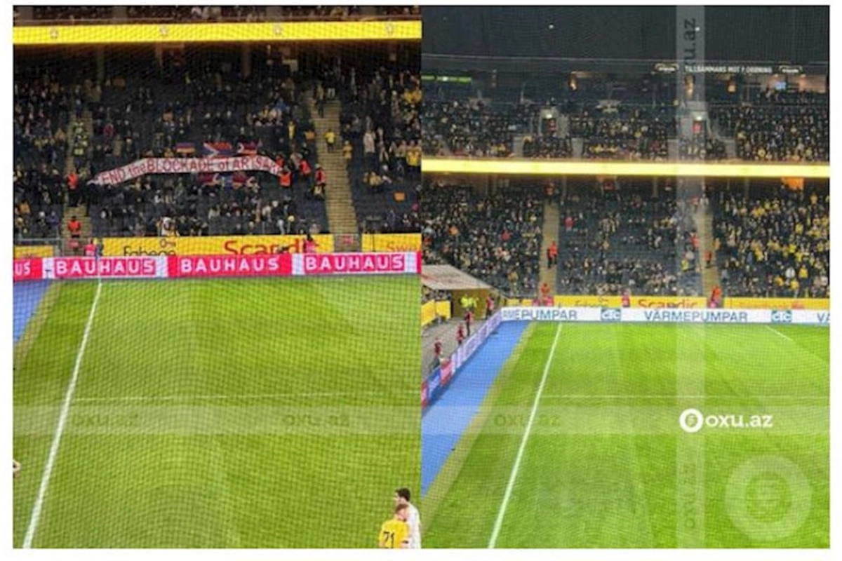 İsveç-Azərbaycan oyununda təxribata cəhd göstərən ermənilər saxlanılıblar — YENİLƏNİB (FOTO/VİDEO)