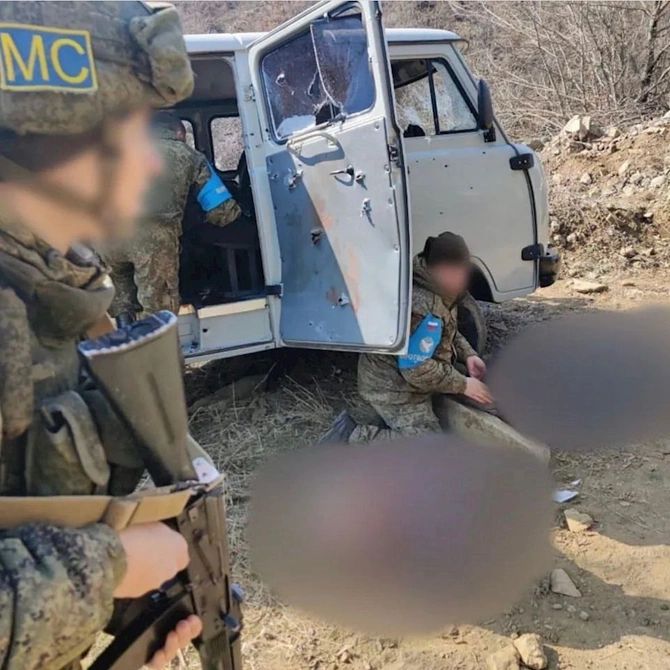 Rus sülhməramlıları insident olan ərazidə erməni silahlı təxribatçılarına yardım göstərir — FOTOFAKT