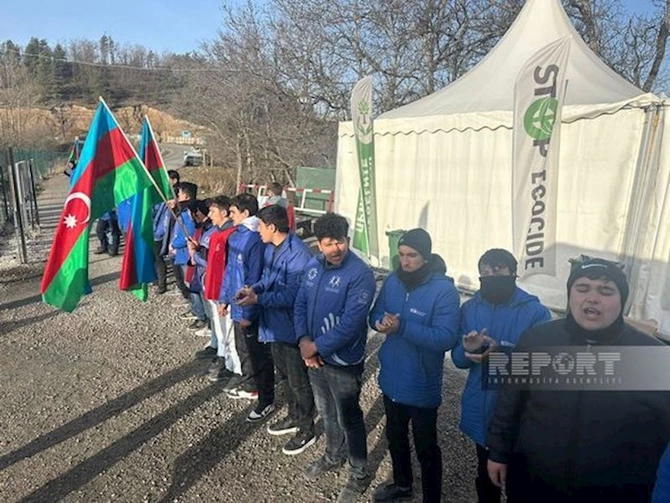 Xankəndi-Laçın yolu: Ekofəalların aksiyası 120 gündür yüksək fəallıqla davam edir — FOTO