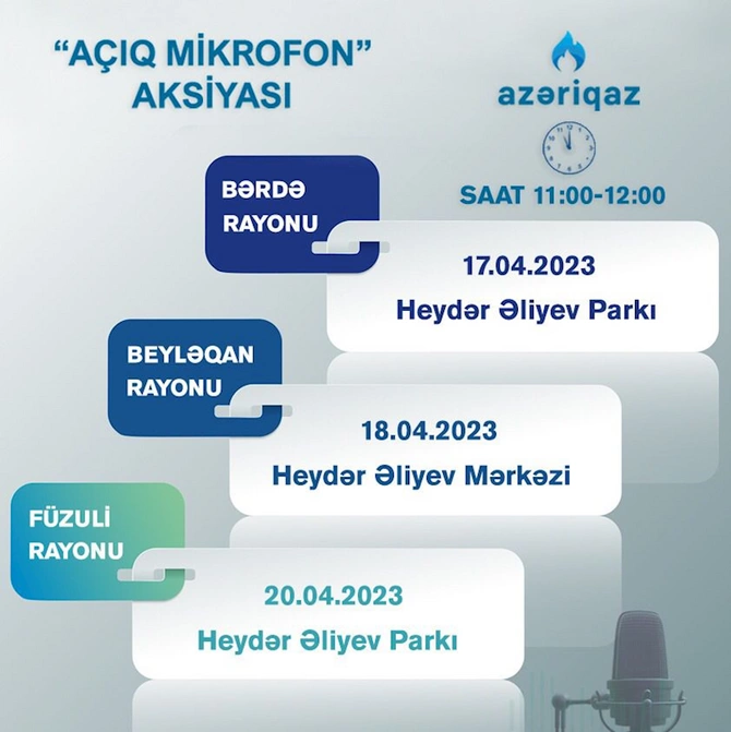 SOCAR Azəriqaz İB-nin Açıq mikrofon aksiyası davam edir SOCAR Azəriqaz İB-nin Açıq mikrofon aksiyası davam edir