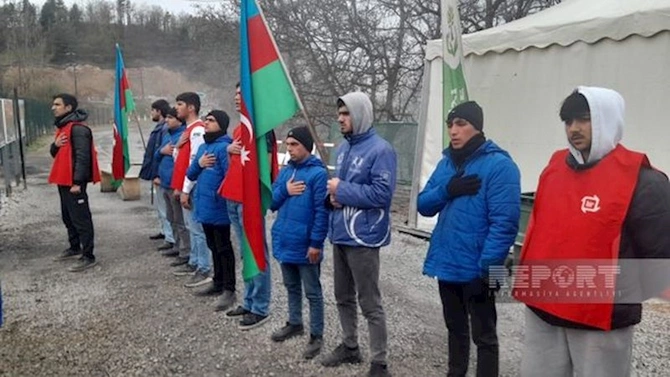 Xankəndi-Laçın yolu: Ekofəalların aksiyası 127 gündür yüksək fəallıqla davam edir — FOTO