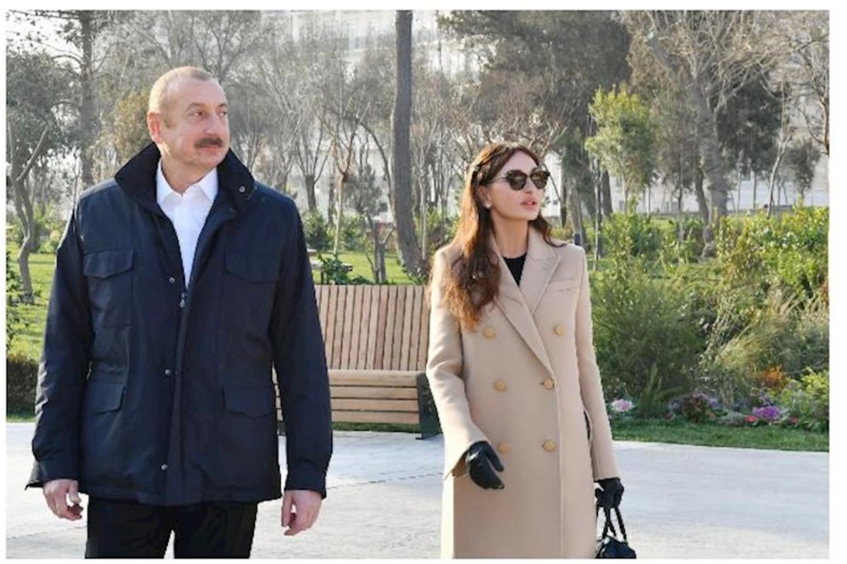Prezident və birinci xanım yeni inşa olunan məktəbin açılışında
