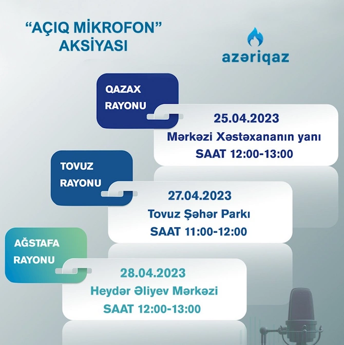 SOCAR Azəriqaz İB-nin Açıq mikrofon aksiyası davam edir SOCAR Azəriqaz İB-nin Açıq mikrofon aksiyası davam edir
