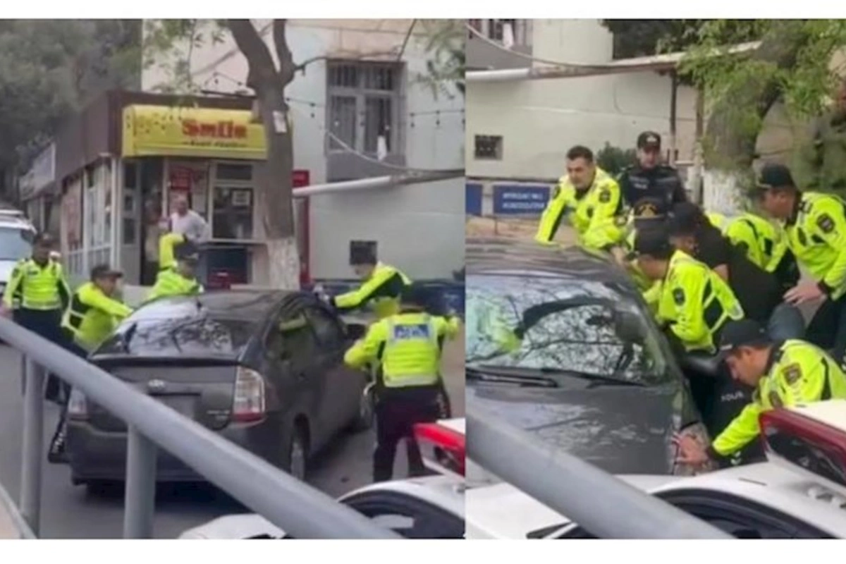 Priusu polislərin üzərinə sürən şəxs SAXLANILDI — VİDEO