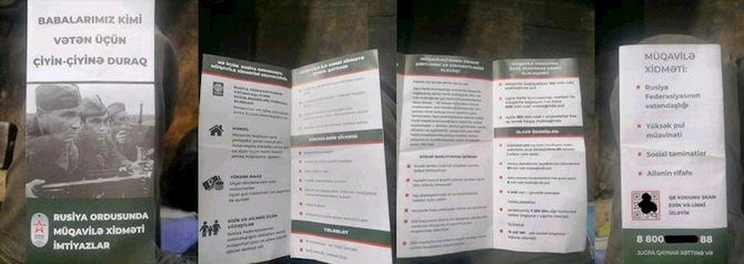 İddia: Bakıda Rusiya ordusunda xidmətlə bağlı bukletlər paylanılır — FOTO