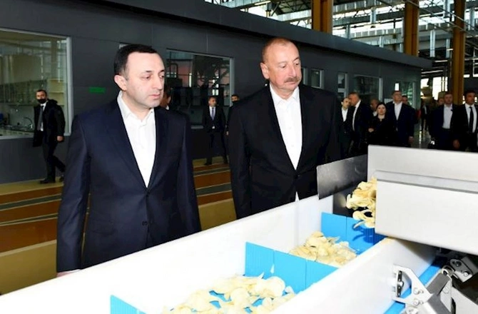 İlham Əliyev və İrakli Qaribaşvili Qəbələ Qida Şəhərciyində — FOTOLAR