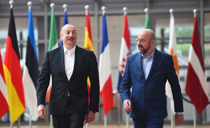 Brüsseldə Prezident İlham Əliyevin Şarl Mişellə görüşü keçirilib — FOTO — YENİLƏNİB