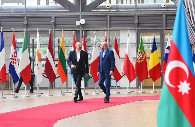 Brüsseldə Prezident İlham Əliyevin Şarl Mişellə görüşü keçirilib — FOTO — YENİLƏNİB