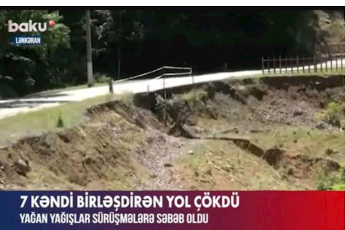 Azərbaycanda yeddi kəndi birləşdirən yol çökdü — VİDEO